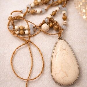 Bohemian Cream Pendant Necklace